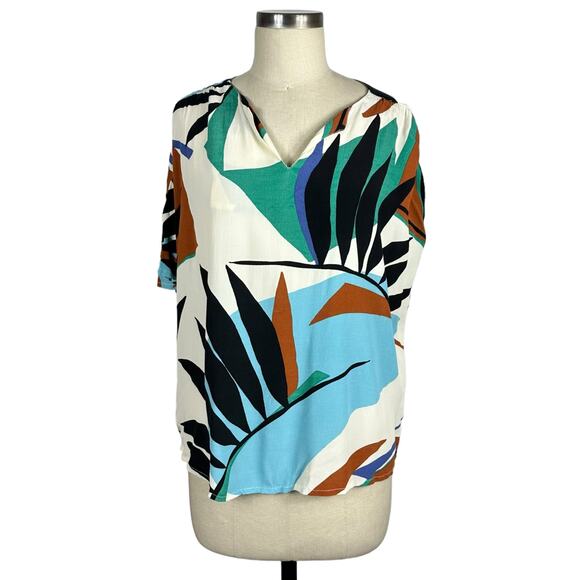 MASAI DARNELL Alhambra Blouse Colorful Tropical Print Women's Size Medium - Picture 1 of 6
